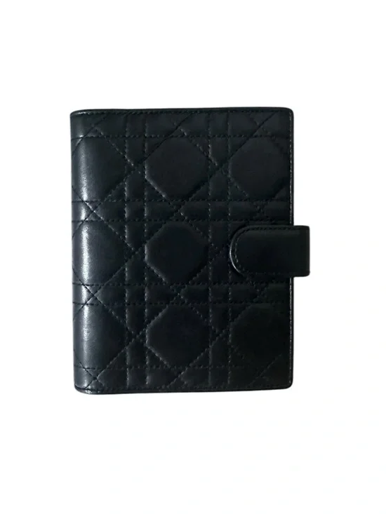 36-26 Preloved Dior Black Quilted Lambskin Leather Organizer