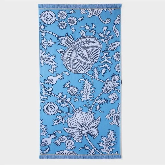 Floral Vines Oversized Beach Towel Blue - Roller Rabbit X Target NWT