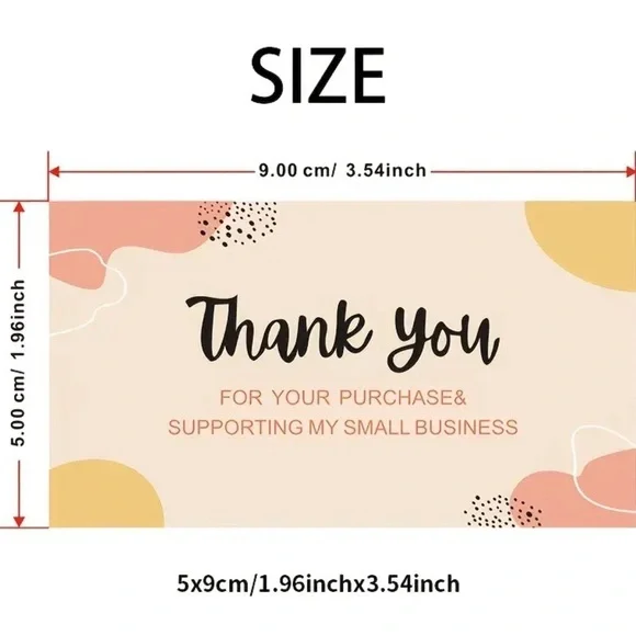 50 Thank you for supporting my business cards