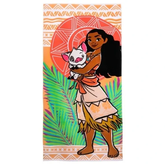 DISNEY MOANA & PUA 100% COTTON BEACH TOWEL!