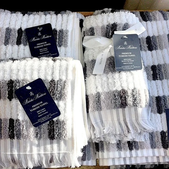 BROOKS BROTHERS Bath Towel Set! NWT ✨ gorgeous quality premium Turkish towels!