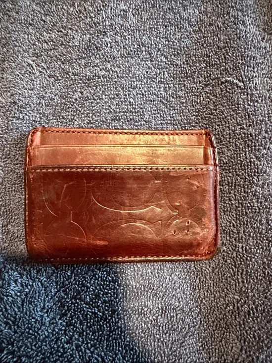 Coach Brown Leather Card Money holder