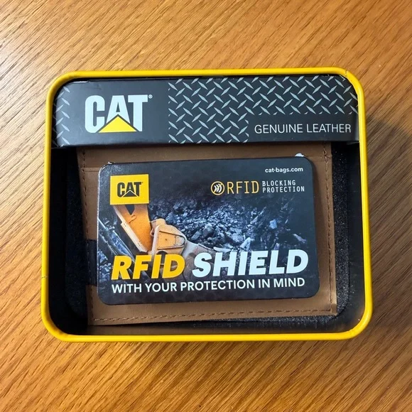 Caterpillar Brown RFID Shield Money Clip