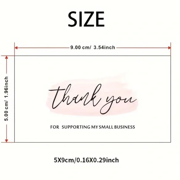 50pcs(pack) Thank You Card Thank You For Supporting My Small Business