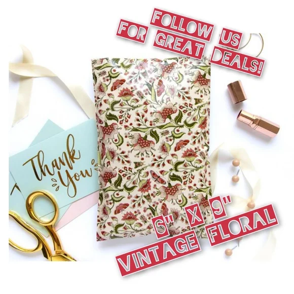 50 Poly Mailers 6x9 Vintage Floral