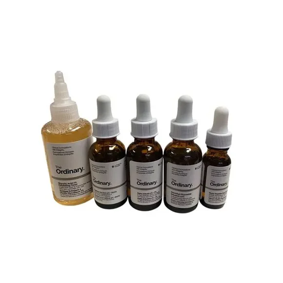The Ordinary Skincare Set Glycolic Acid Caffeine Arbutin‎ Peptide Serum Lot
