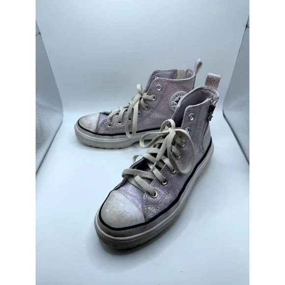 Converse Chuck Taylor All Star Lugged Lift Platform Hi GS Kid 4.5 Sneaker Violet