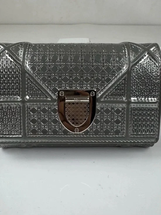 Dior Metallic Silver Embossed wallet