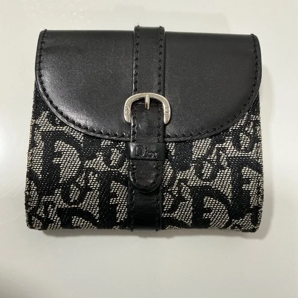 Dior compact navy trotter wallet