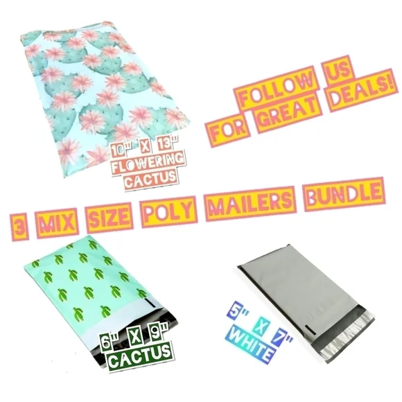 140 Mix Size Poly Mailer Bundle (5x7, 6x9 …