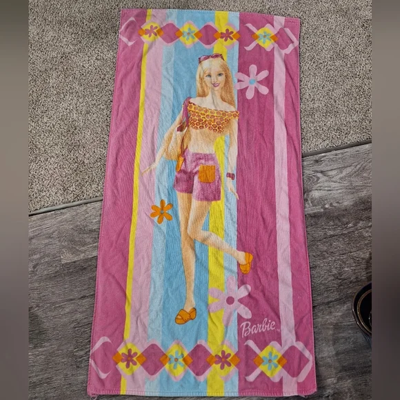Vintage Y2K Barbie beach towel