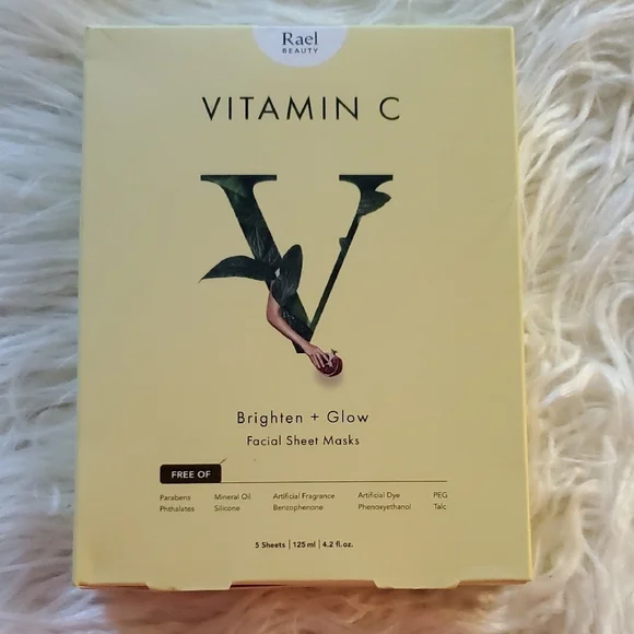 🌼New Rael Beauty Vitamin C Facial Sheet Masks - Brighten + Glow