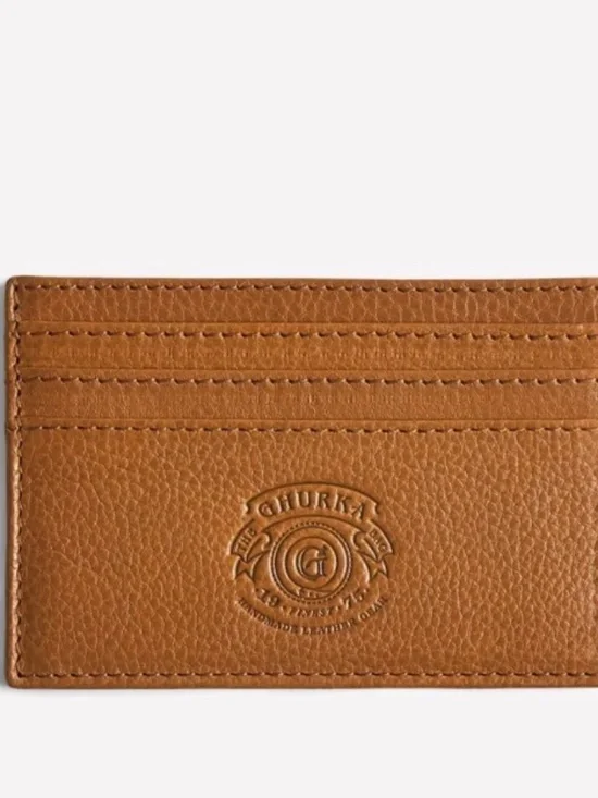 Ghurka Slim Card Case No. 204, Vintage Tan Leather