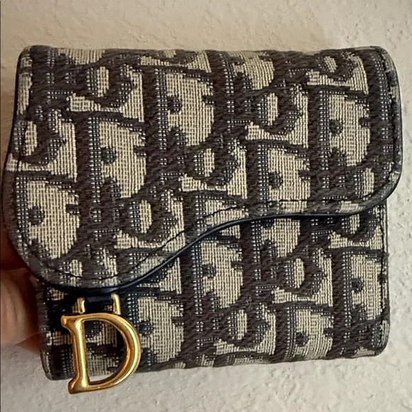 Dior Black and Cream Monogram Wallet