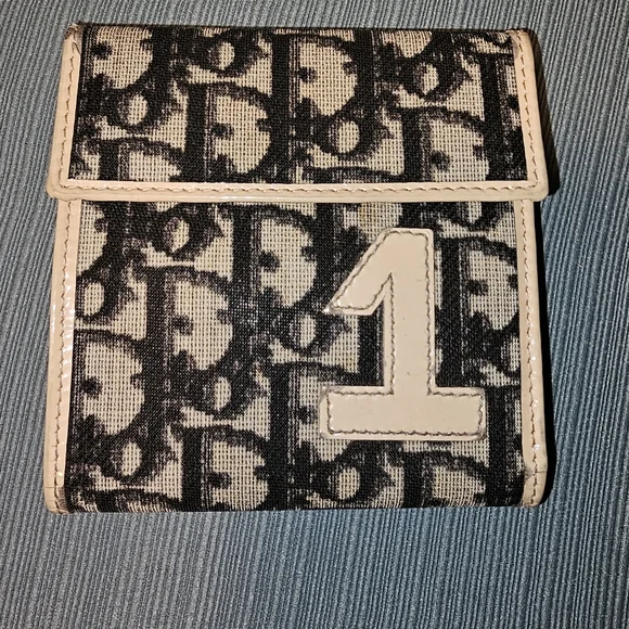 Dior Black and Cream Signature Trotter Wallet