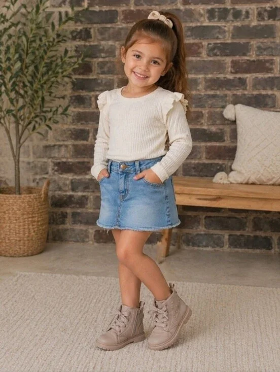 Cat & Jack Light Pink Lace-Up Kids Boots