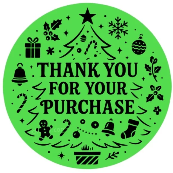 Thank You For Your Purchase Christmas Stickers 2