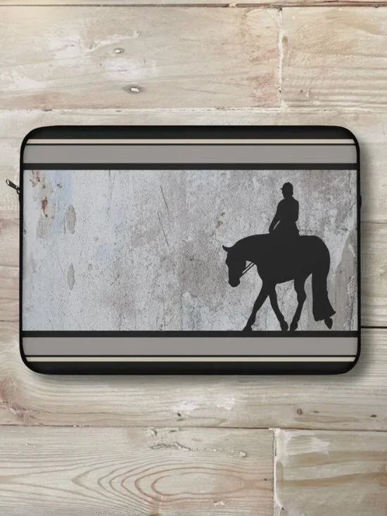 Hunter Under Saddle Horse, Rustic Laptop Sleeve for Horse Lovers, Horse Gift