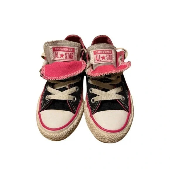 Converse‎ Chuck Taylor All Star Double Tongue Black Pink Kids Shoes Size 11