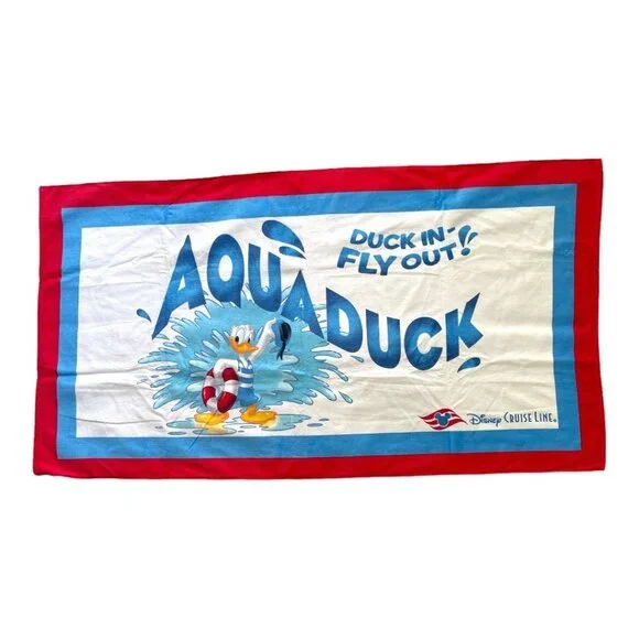 Disney Cruise Line Donald Duck Aquaduck Duck In Fly Out Beach Towel