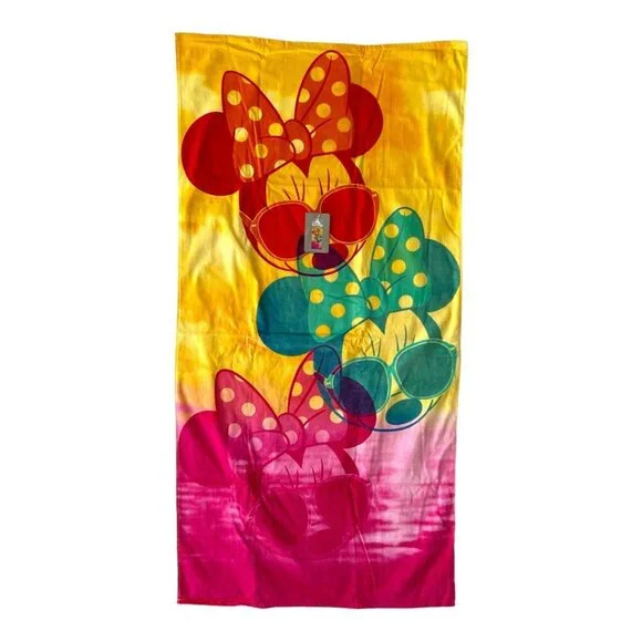 Disney Store Minnie Mouse Colorful Beach Towel