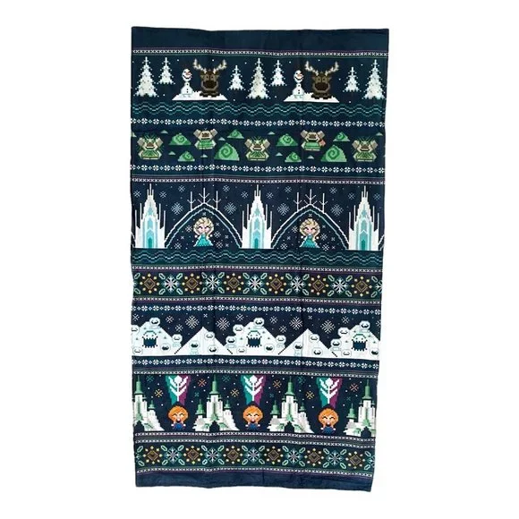 Disney Parks Frozen Elsa Anna Olaf Sven Snowgies Trolls Beach Towel