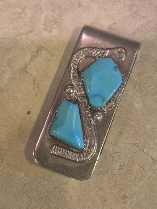 Vintage Native American Navajo Snake Money Clip