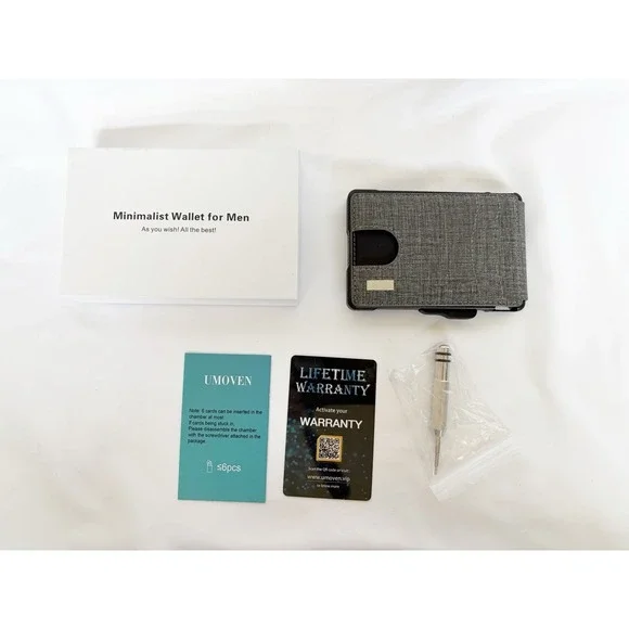 umoven Wallet for Men - with Money Clip Slim Fabric Slots Credit Card Holder