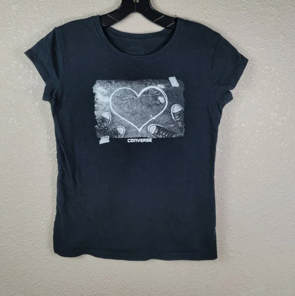 Converse girls short sleeve tee Sz Xl black