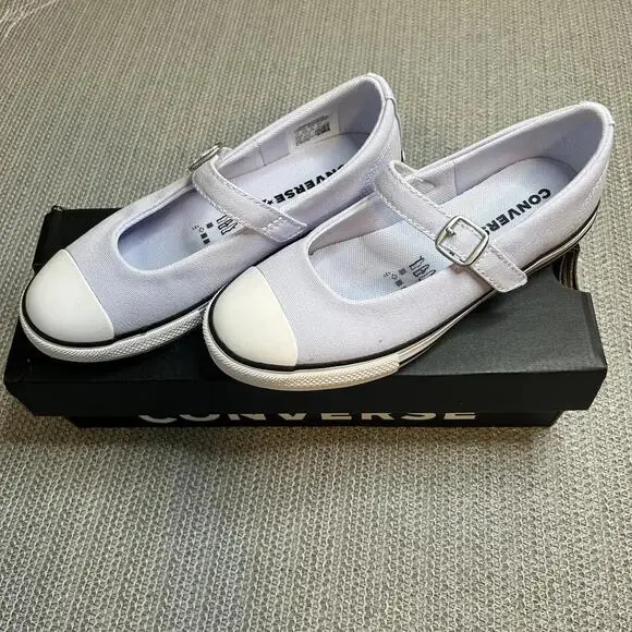 New Converse Youth Mary Jane Blueberry Ice White Black Sneakers Size 1