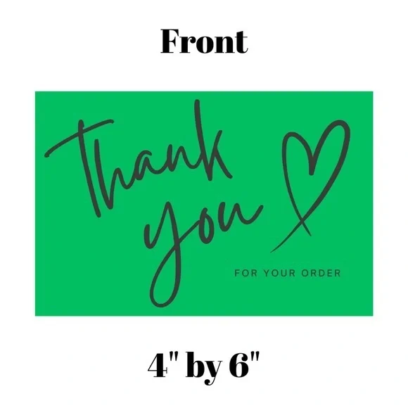 Set of 10 Green Thank You Postcards