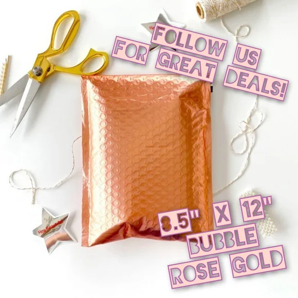 20 Bubble Rose Gold 8.5x12 Poly Mailers