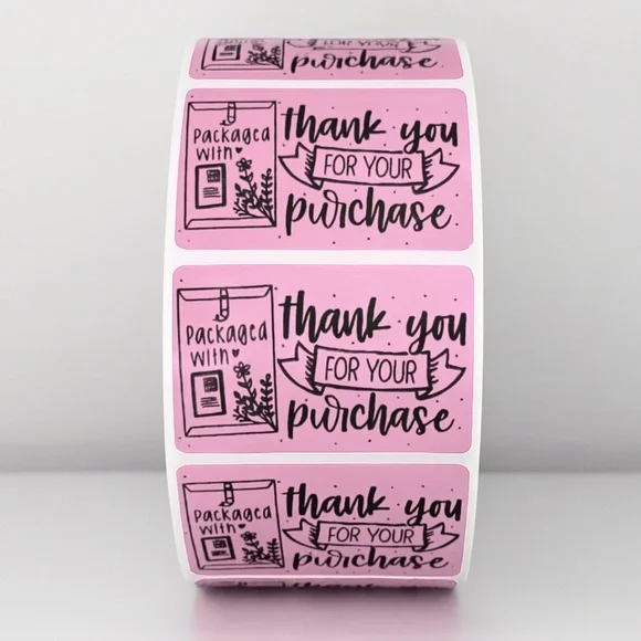 Thank You for Your Purchase Stickers | Packaged With Love | Cute Packaging
