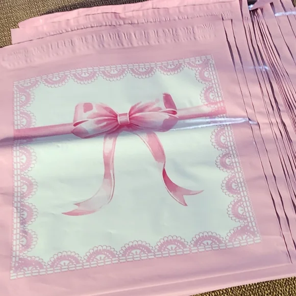 30 Pink Ribbon 10 X 12 Inch Poly Mailers