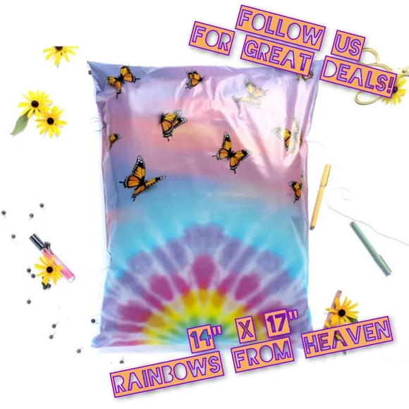 100 Rainbows From Heaven Poly Mailers 14x17