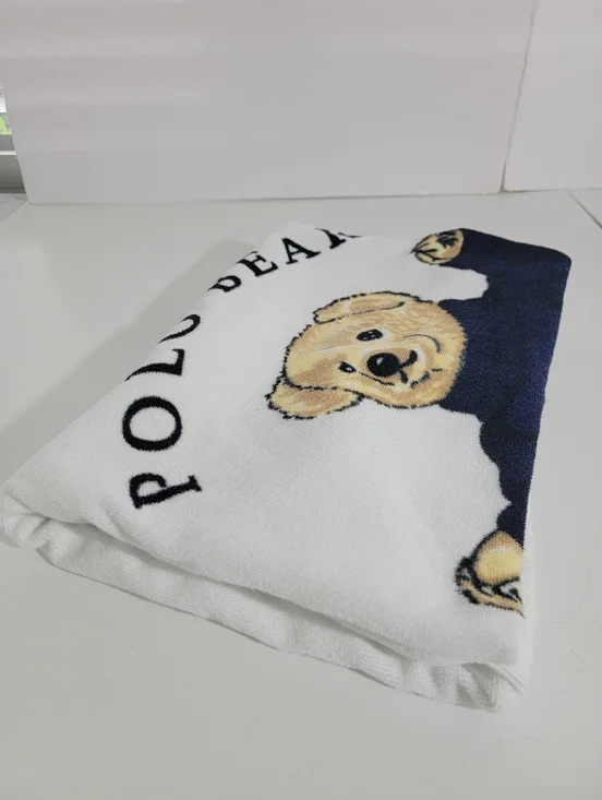 Ralph Lauren White Polo Bear Graphic Extra Large Towel