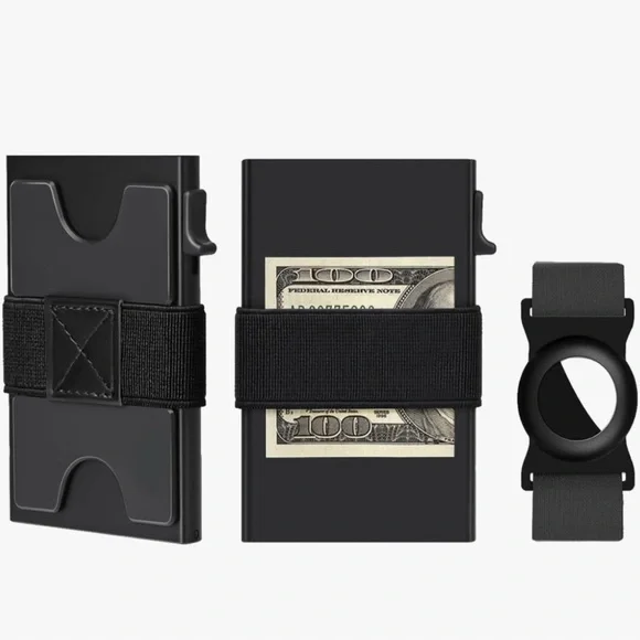 Sleek UpLook RFID Blocking Black Wallet and Band Set NEW