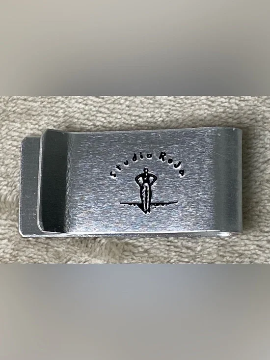 Studio Roja Mensch Silver Toned Engraved Money Clip Aluminum?