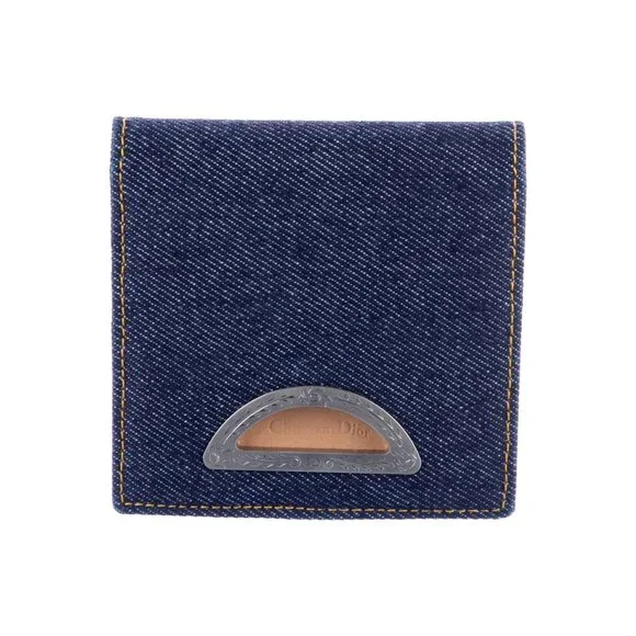 Christian Dior denim & leather 'Malice' wallet