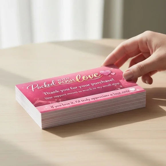 Packed with Posh Love Thank You Cards 50 | Love Note Reminder | Poshmark Inserts