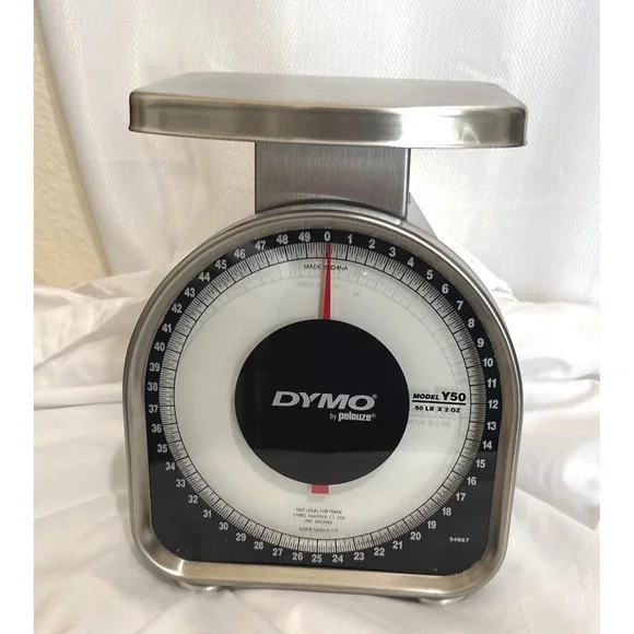 NWT Dymo Pelouze Y50 Mechanical Shipping Scale 50 lb Capacity Stainless Steel