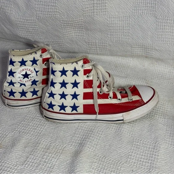 Converse All-Star Chuck Taylor USA High‎ Top Red White Blue Size 3 Boys Junior
