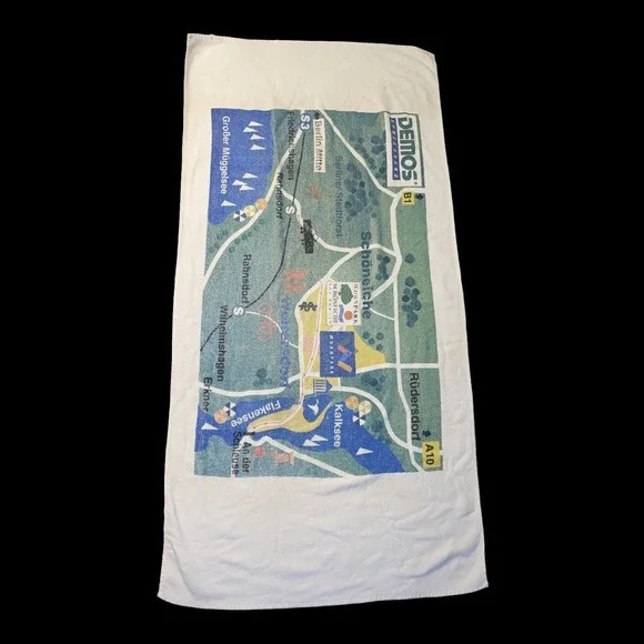 Vintage Beach Towel Map Of Berlin