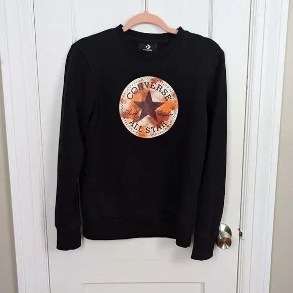 Converse | Junior's Girls Long Sleeve Logo Crew Neck Sweatshirt Size Large