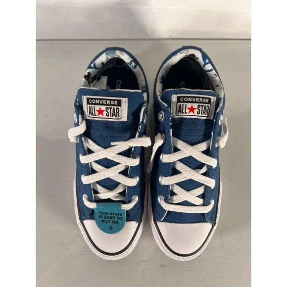 Converse Chuck Taylor All Star Street Easy Slip On Dark‎ Blue White 3 Big Kid