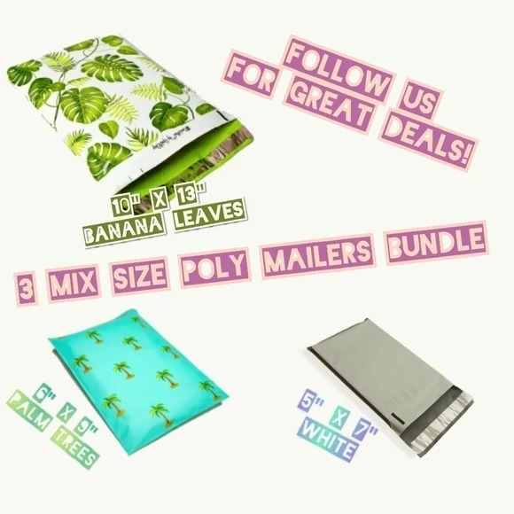 140 Mix Size Poly Mailer Bundle (5x7, 6x9 …