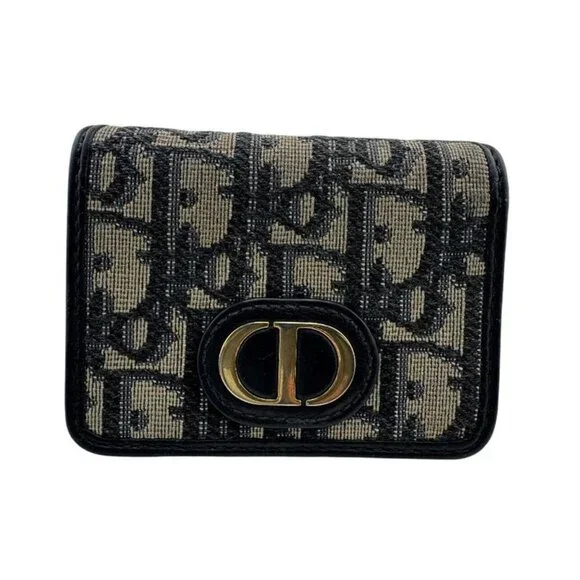 Dior Compact Montaigne 30 Trifold Wallet Navy