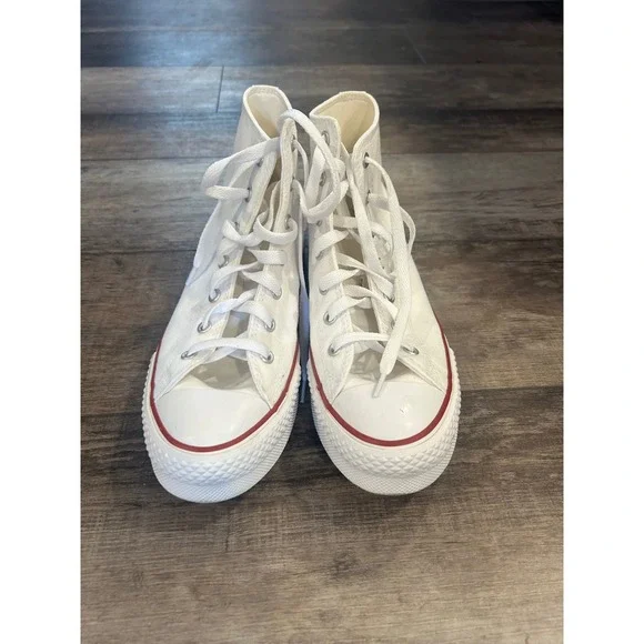 Converse All‎ Star Chuck Taylor Hi Top Canvas White Kids Shoes Size 6 US
