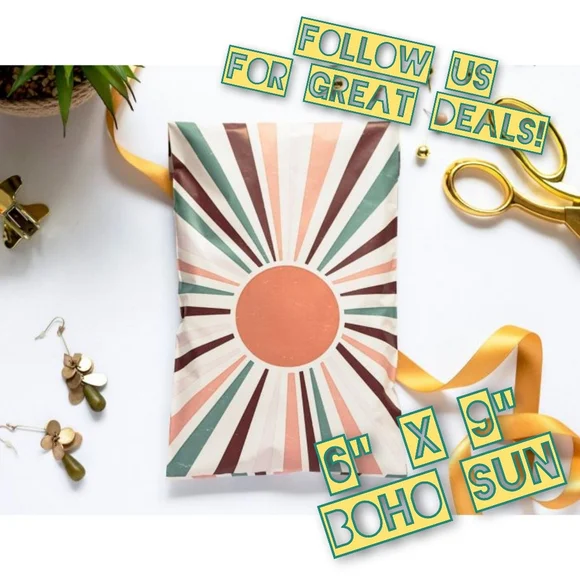 100 Boho Sun 6x9 Poly Mailers