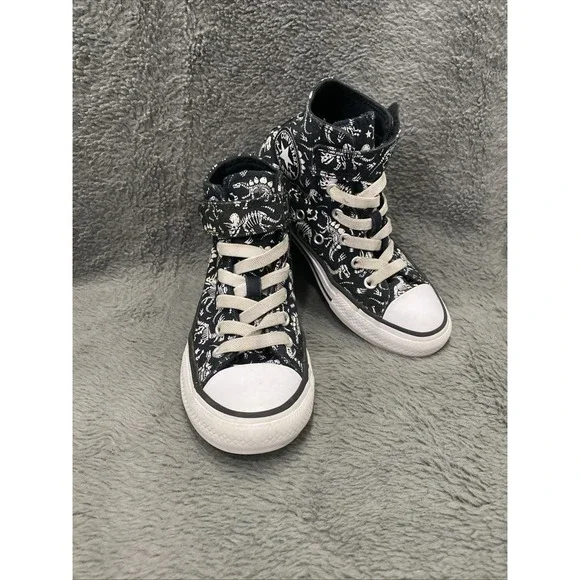 Converse Chuck Taylor Kids Dinosaurs High Top Sneakers Black White Size 13